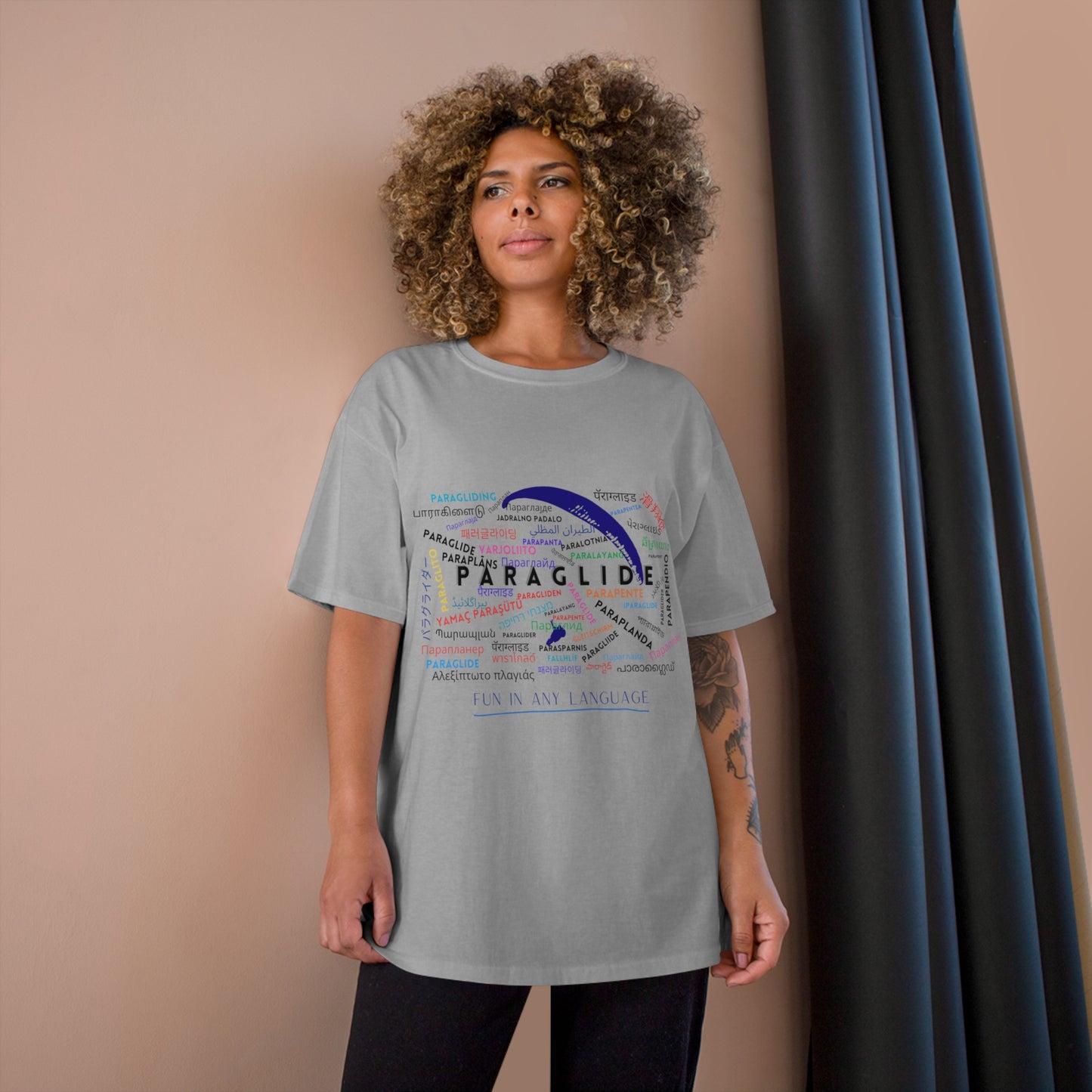 Paragliding in any language Champion T-Shirt